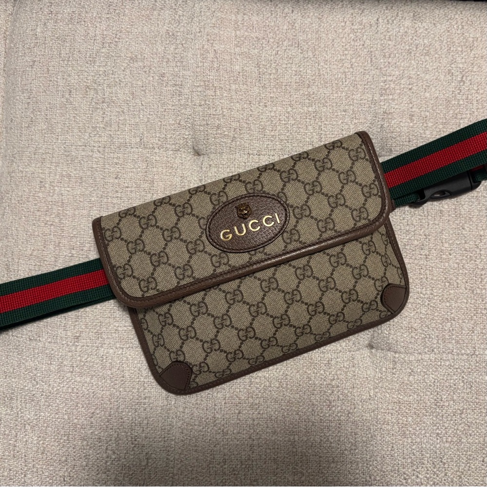 Gucci Beige and Brown Monogram Canvas Bag